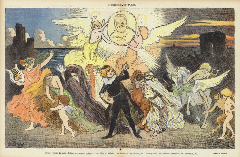 Hundraårsminnet av Victor Hugos födelse, illustration för Le Rire av Michael Burghers