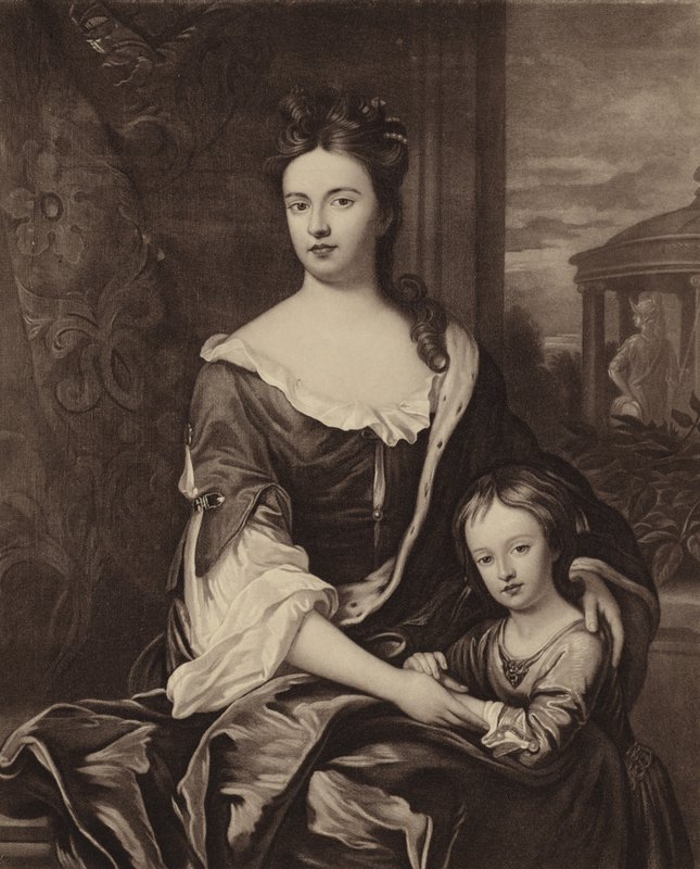 Drottning Anne och hennes son William Duke of Gloucester av Michael Dahl