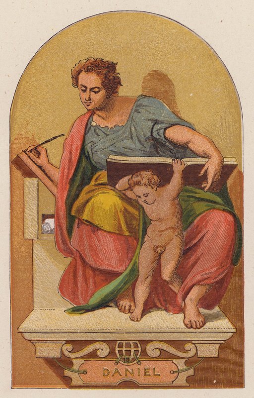 Daniel (färglitografi) av Michelangelo (after) Buonarroti
