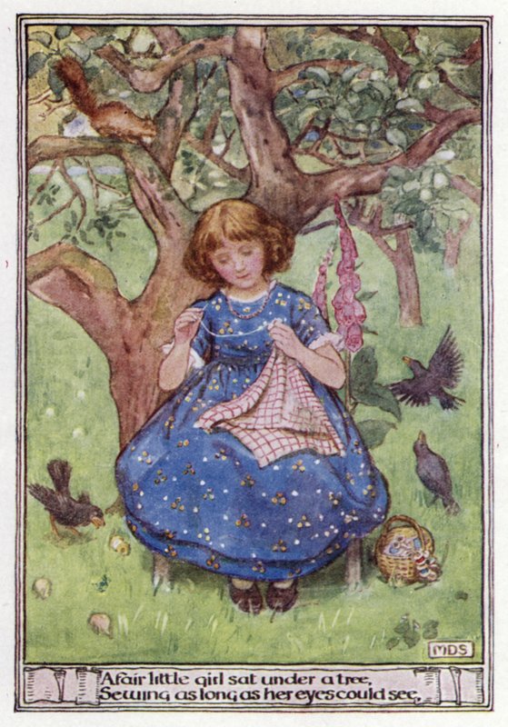 Godnatt och godmorgon. Lord Houghton (färg litho) av Minnie Didbin Spooner