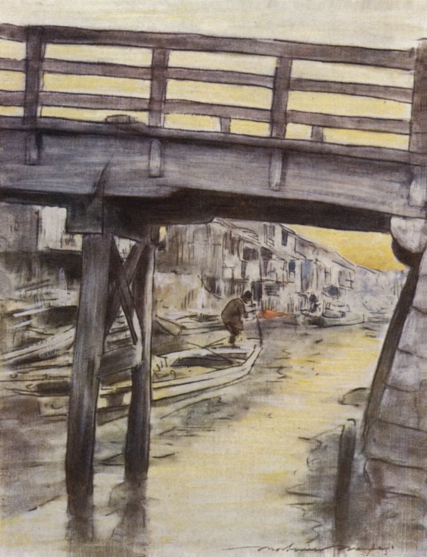 En kanal i Osaka av Mortimer Ludington Menpes
