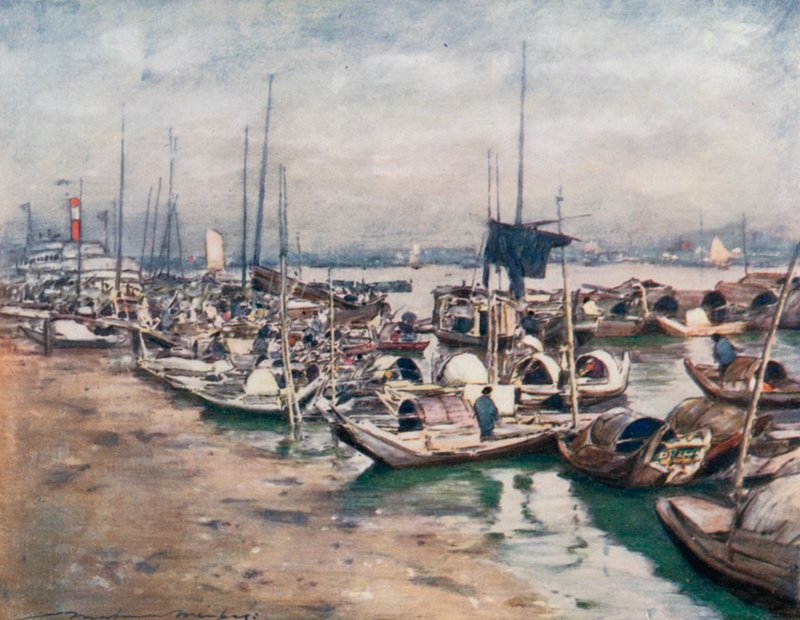 En flodscen av Mortimer Ludington Menpes