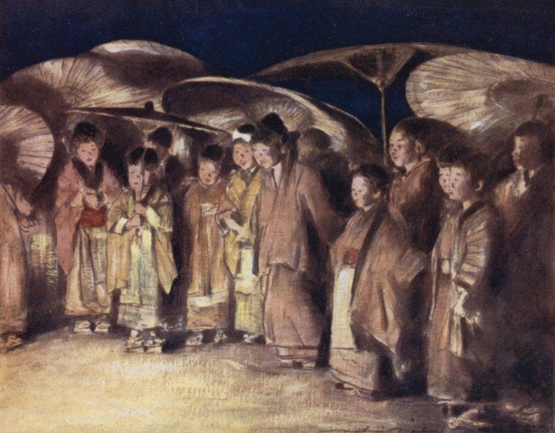 En gatubild, Kioto av Mortimer Ludington Menpes