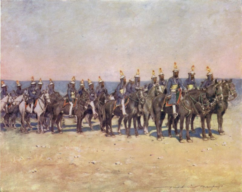 Pansarryttare från Kishengarh av Mortimer Ludington Menpes
