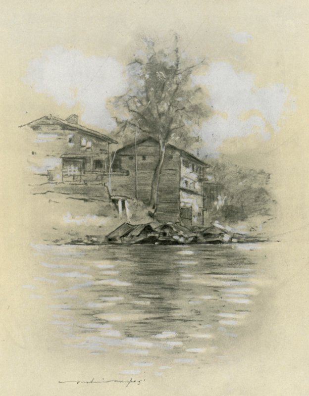 Flodbostäder i Srinagar av Mortimer Ludington Menpes