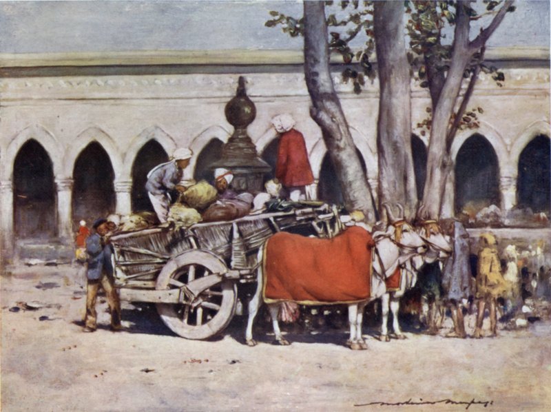 Scen utanför järnvägsstationen under Delhi Durbar av Mortimer Ludington Menpes