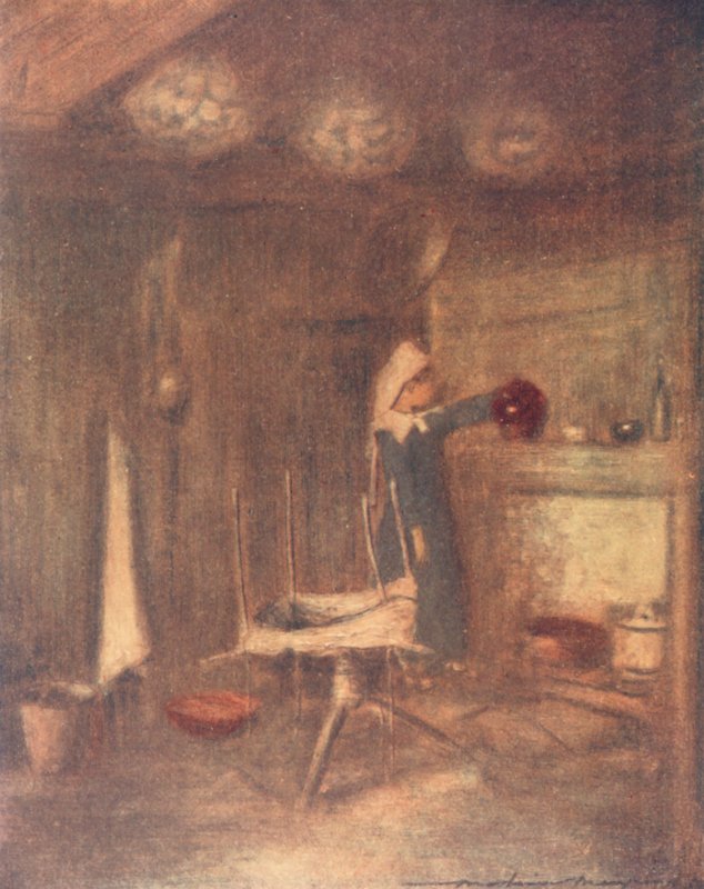 A Cottage Home (färglitografi) av Mortimer Ludington Menpes