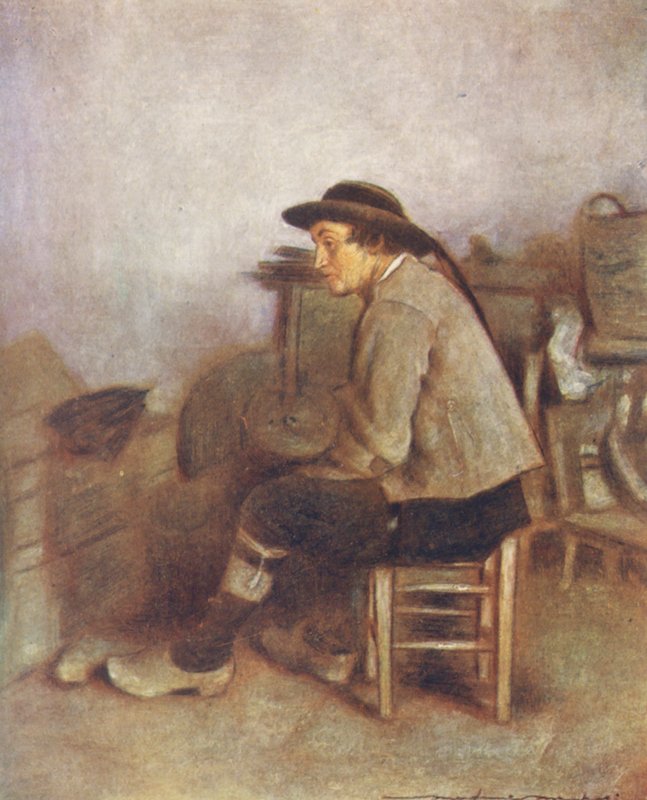 En lantarbetare (färglitografi) av Mortimer Ludington Menpes