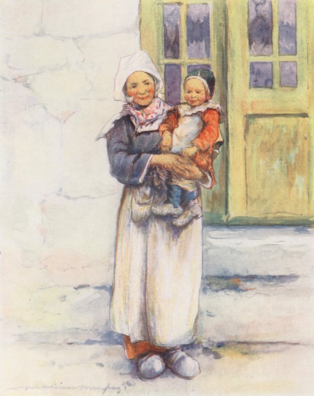 En liten mor (färglitografi) av Mortimer Ludington Menpes