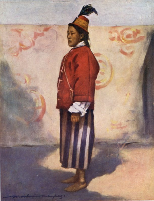 En soldat från Maharaja av Sikkim (färg litho) av Mortimer Ludington Menpes
