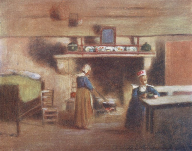 A Solitary Meal (färglitografi) av Mortimer Ludington Menpes