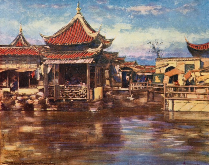 Ett tehus, Shanghai av Mortimer Ludington Menpes