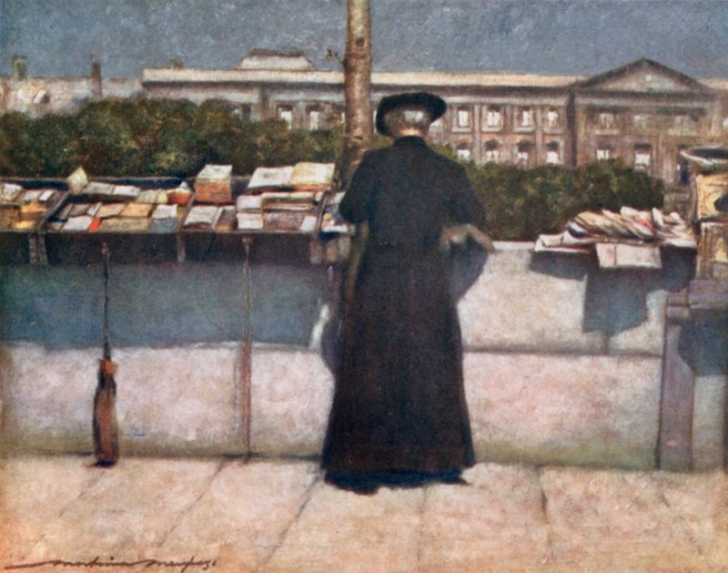 Bokstall på Seine av Mortimer Ludington Menpes