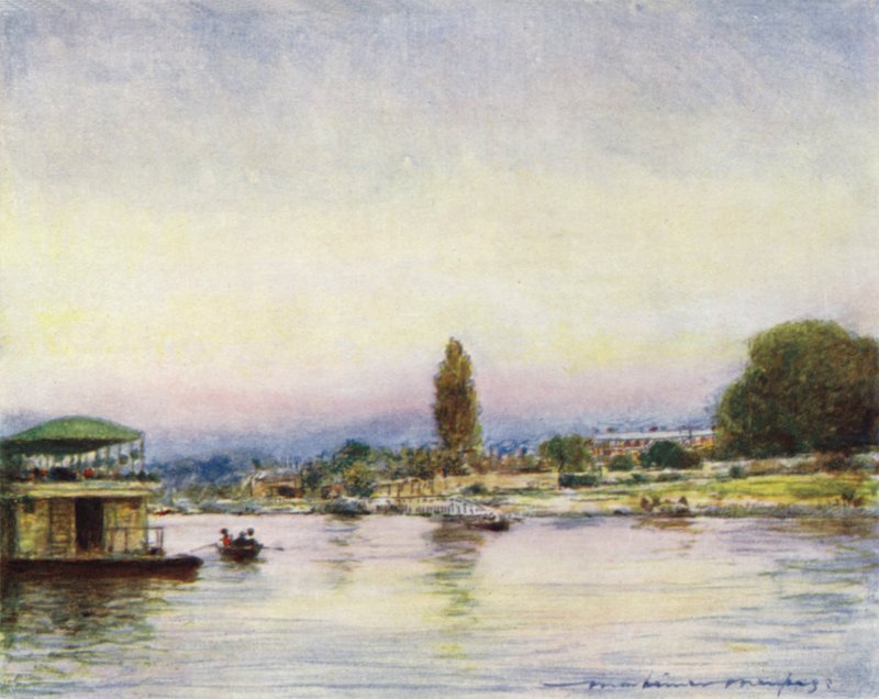 Hampton Court, från floden av Mortimer Ludington Menpes