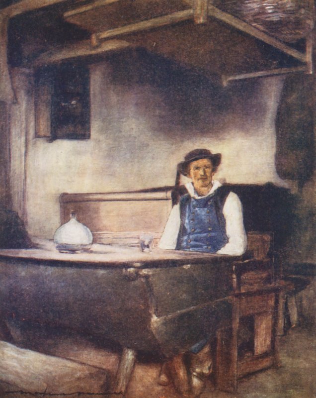 I en auberge, Pont-Aven (färglitografi) av Mortimer Ludington Menpes