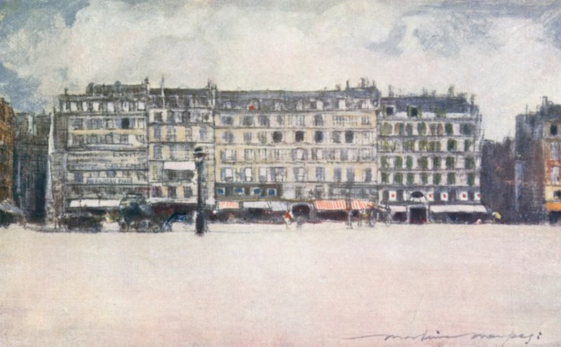 På torget på Hotel De Ville av Mortimer Ludington Menpes