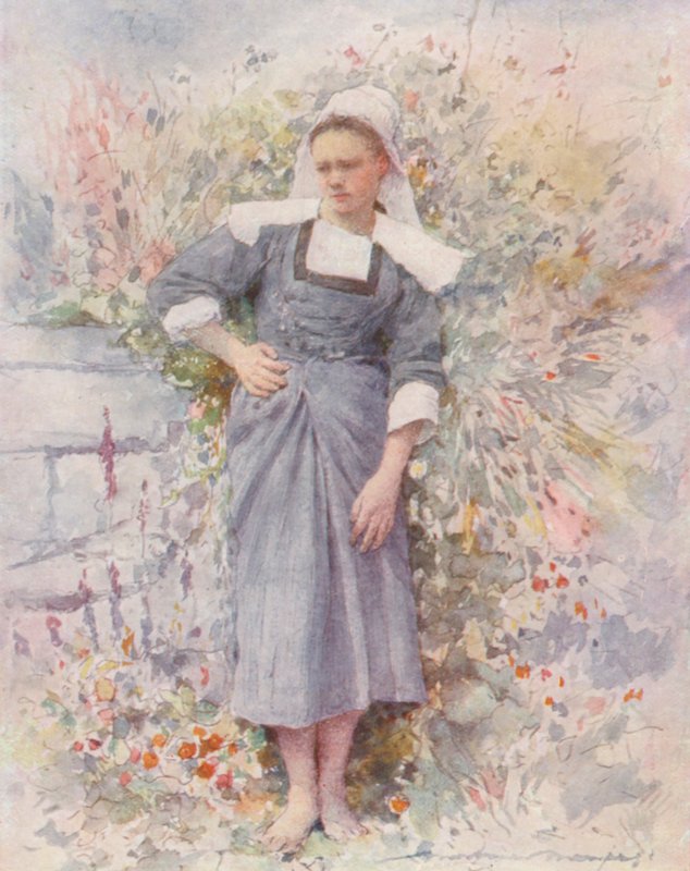 La Petite Marie (färglitografi) av Mortimer Ludington Menpes