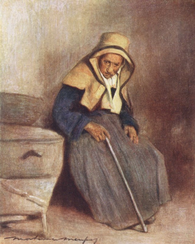 Ålderdom (färglitografi) av Mortimer Ludington Menpes