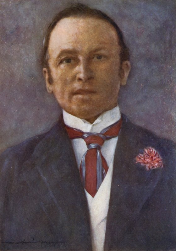 Lord Curzon i sin studie i Delhi (färg litho) av Mortimer Ludington Menpes