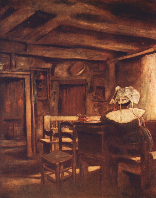 Meditation (färglitografi) av Mortimer Ludington Menpes