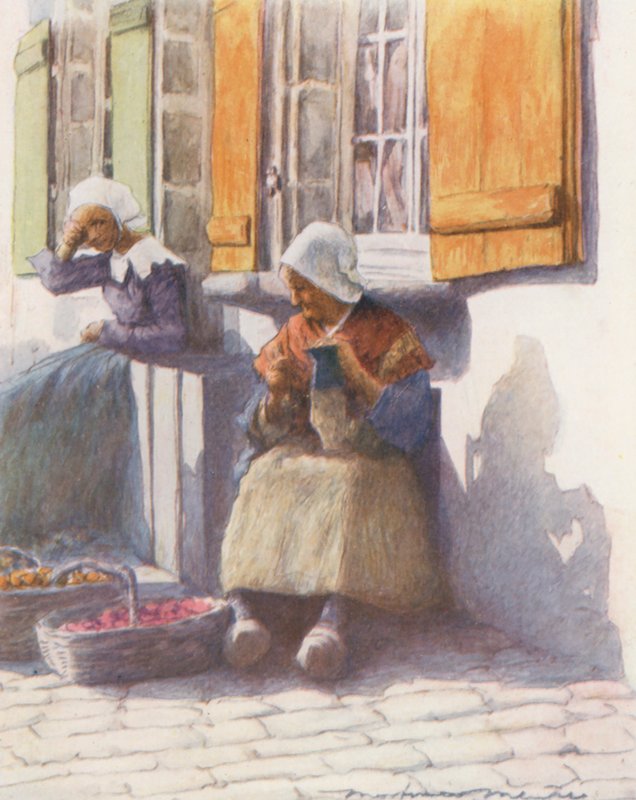 På kajen i Pont-Aven (färglitografi) av Mortimer Ludington Menpes