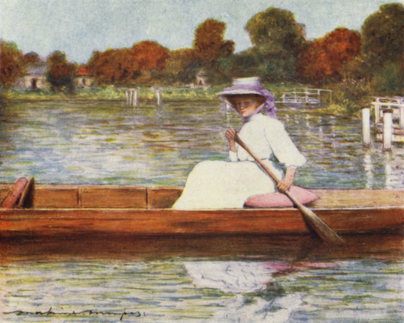 Pangbourne, från Swan Hotel av Mortimer Ludington Menpes