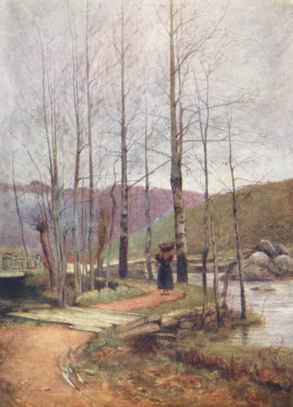 Bron, Pont-Aven (färglitografi) av Mortimer Ludington Menpes