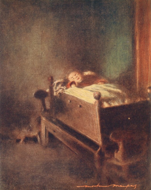 The Cradle (färglitografi) av Mortimer Ludington Menpes