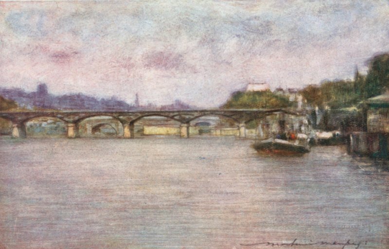 Pont des Arts (sen eftermiddag) swed av Mortimer Ludington Menpes
