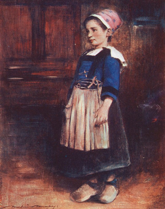Världens barn: Breton, Marie-Jeannes bästa kläder (färglitografi) av Mortimer Ludington Menpes