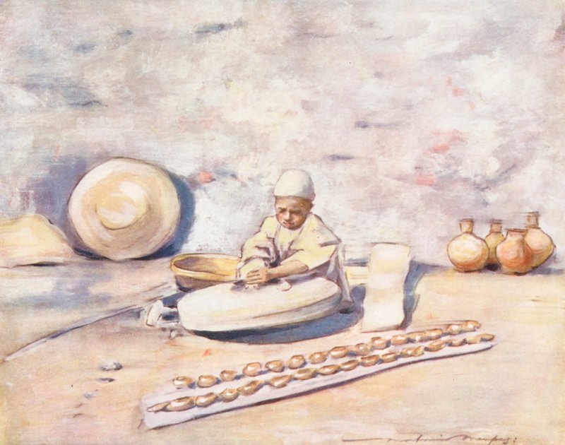 Världens barn: Cashmere, The Potter (färglitografi) av Mortimer Ludington Menpes