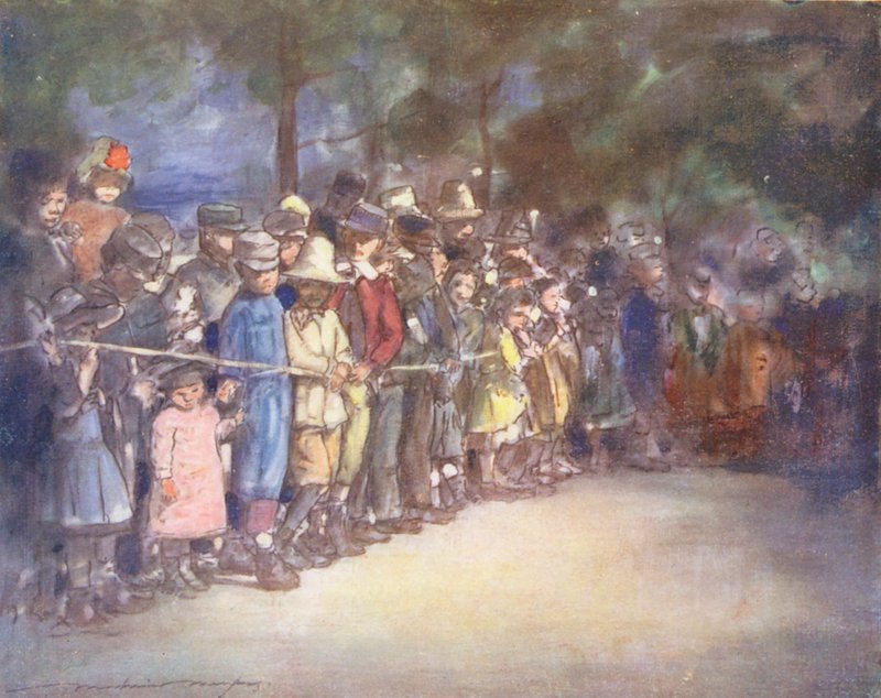 Världens barn: Franska, På mässan (färglitografi) av Mortimer Ludington Menpes