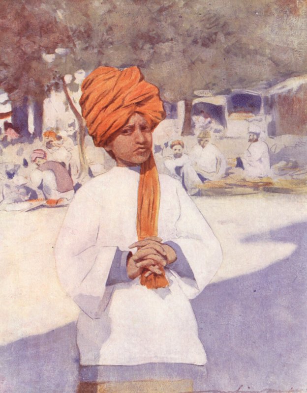 Världens barn: Indian, I Delhi (färglitografi) av Mortimer Ludington Menpes