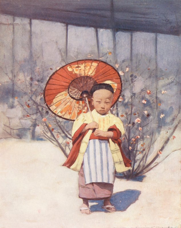 Världens barn: Japanerna, en av våra nya allierade (färglitografi) av Mortimer Ludington Menpes