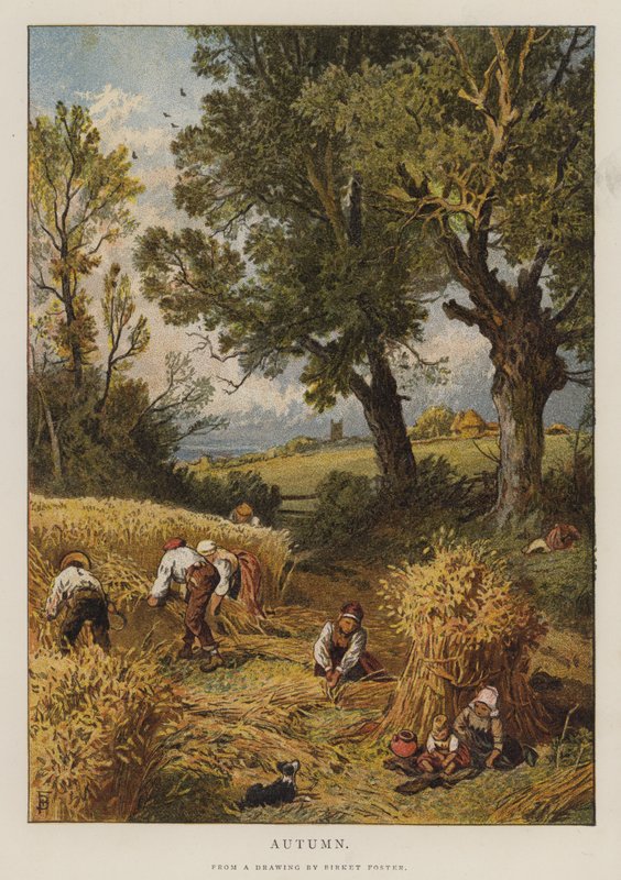 Höst (färglitografi) av Myles Birket (after) Foster