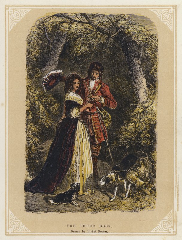 De tre hundarna (färg litho) av Myles Birket (after) Foster