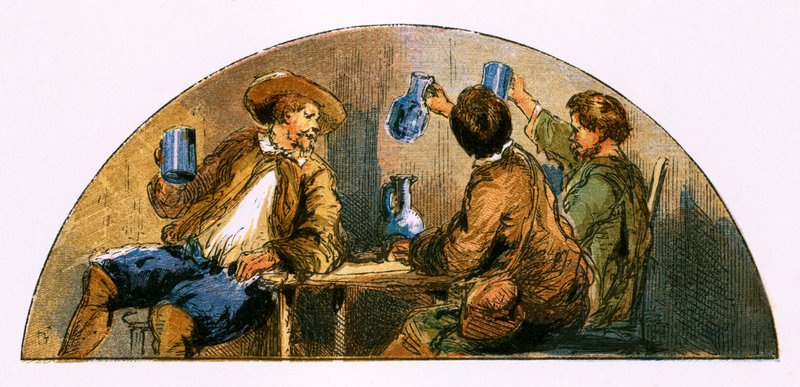 Illustration till sången "She stoops to conquer" (Hon strävar efter att erövra) av Myles Birket Foster