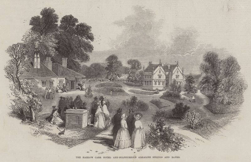 Harlow Carr Hotel och Sulphureous Alkaline Springs and Baths av Myles Birket Foster