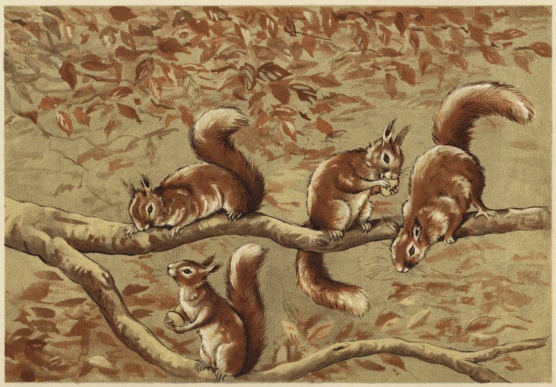 En familjegrupp (litho) av N. Parker