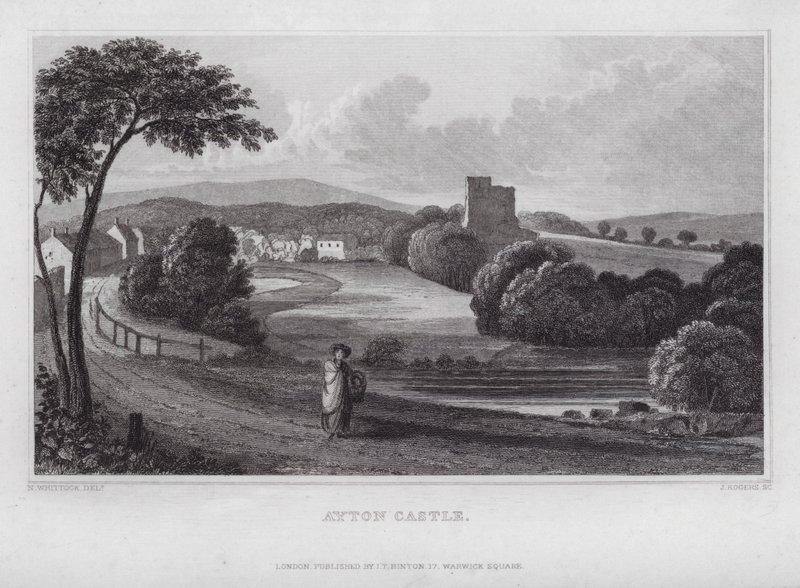 Ayton Castle (gravyr) av Nathaniel (after) Whittock