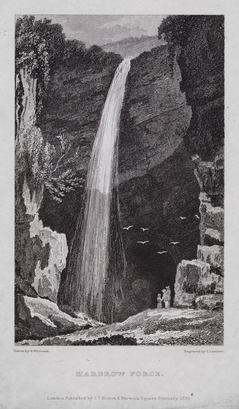 Hardrow Force (gravyr) av Nathaniel (after) Whittock