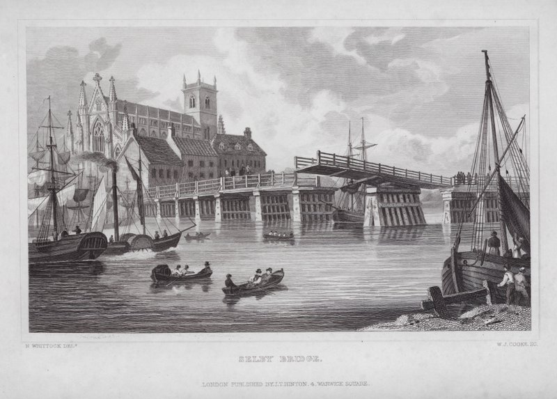 Selby Bridge (gravyr) av Nathaniel (after) Whittock