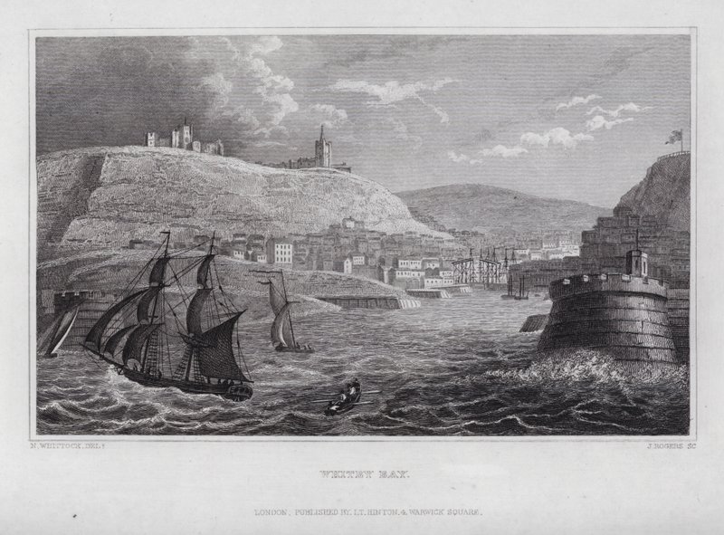 Whitby Bay (gravyr) av Nathaniel (after) Whittock
