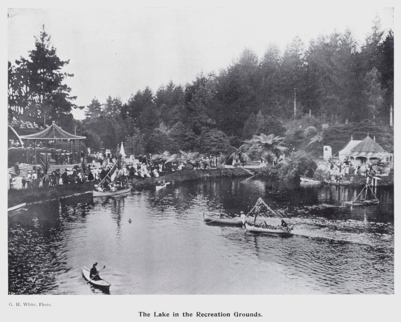 New Plymouth, Nya Zeeland: The Lake in the Recreation Grounds (s/v foto) av New Zealand Photographer