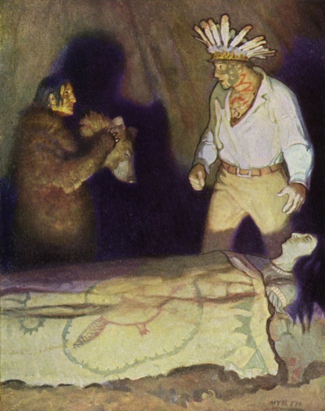 Illustration för The Last of the Mohicans av Newell Convers Wyeth