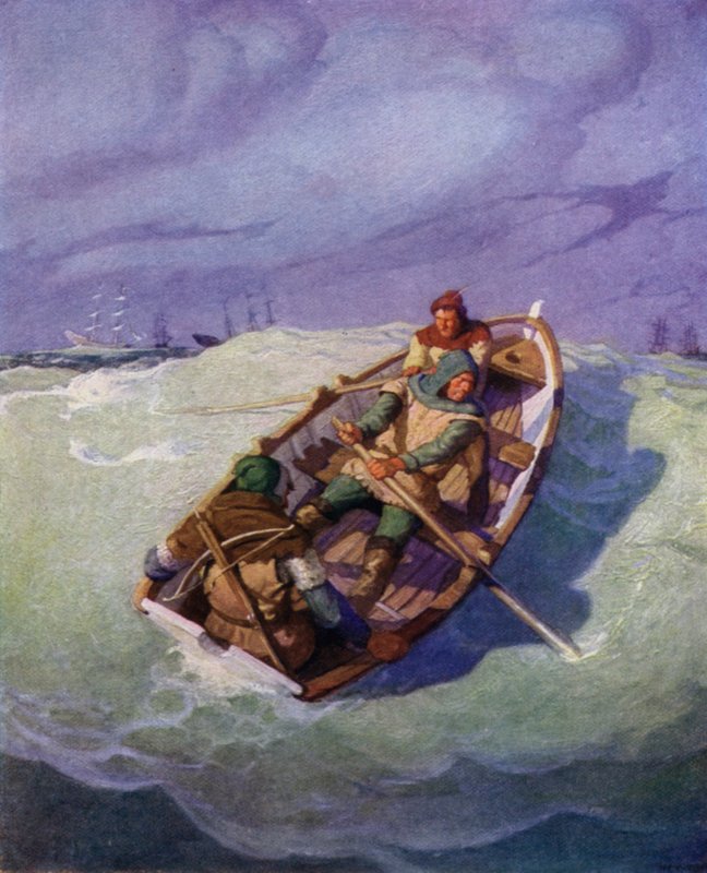 Illustration till Den svarta pilen av Robert Louis Stevenson av Newell Convers Wyeth