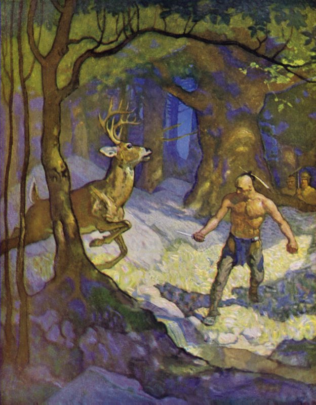 Illustration för The Last of the Mohicans av Newell Convers Wyeth