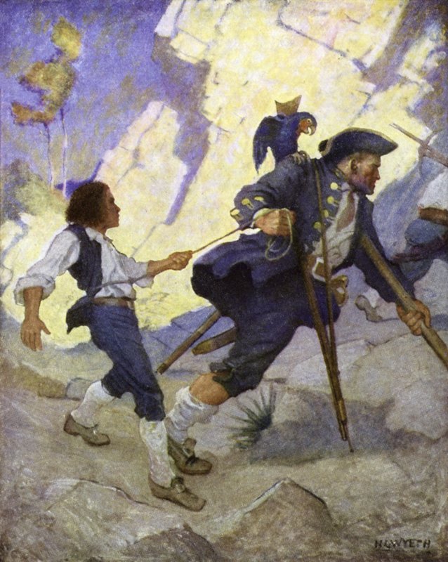 Illustration för Treasure Island av Newell Convers Wyeth