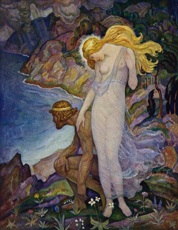 Odyssey: Odysseus ma Calypso swed av Newell Convers Wyeth