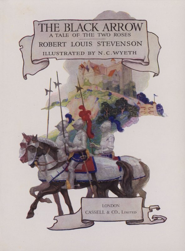Illustration på titelsidan till The Black Arrow av Newell Convers Wyeth